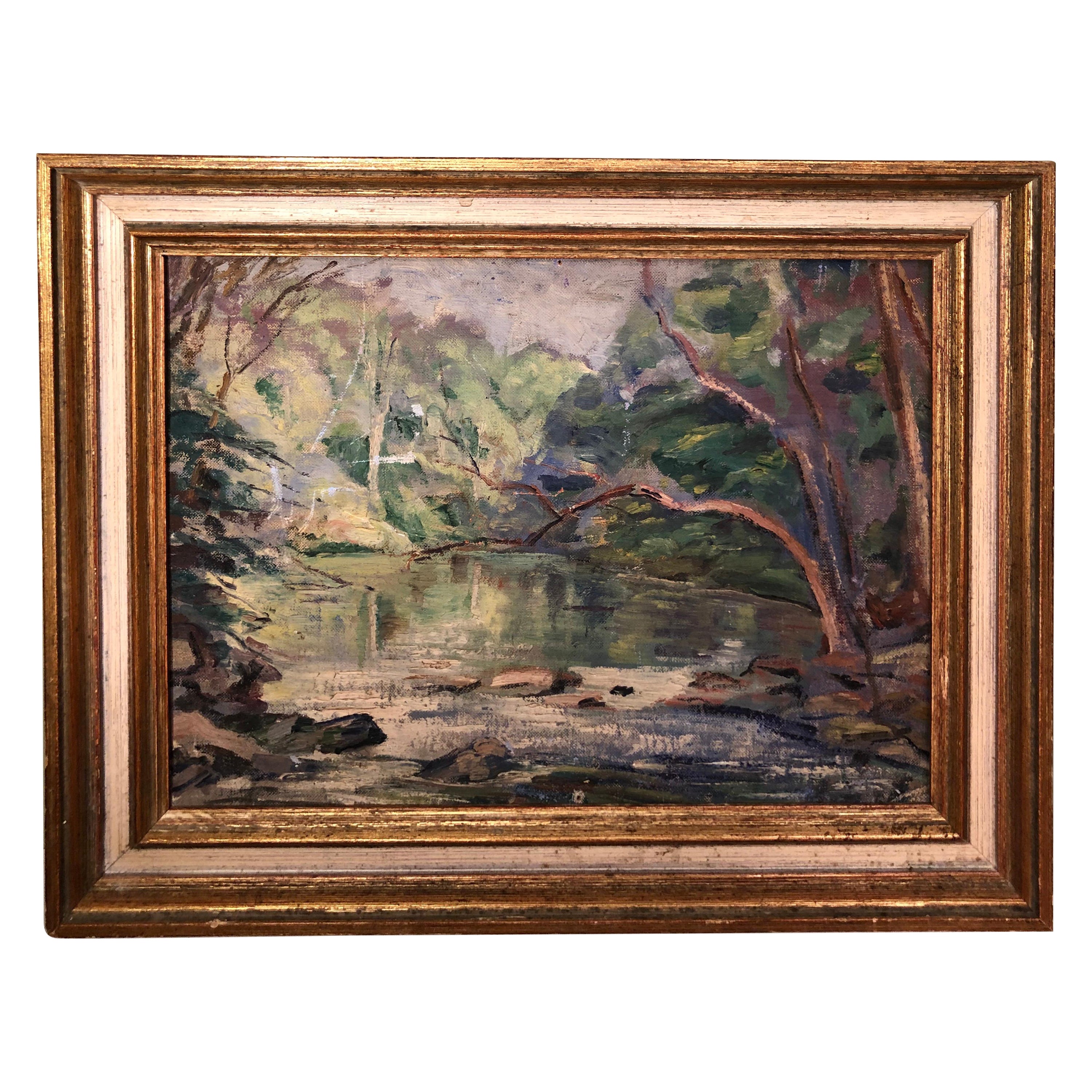 Early 20th Century Painting of a Stream