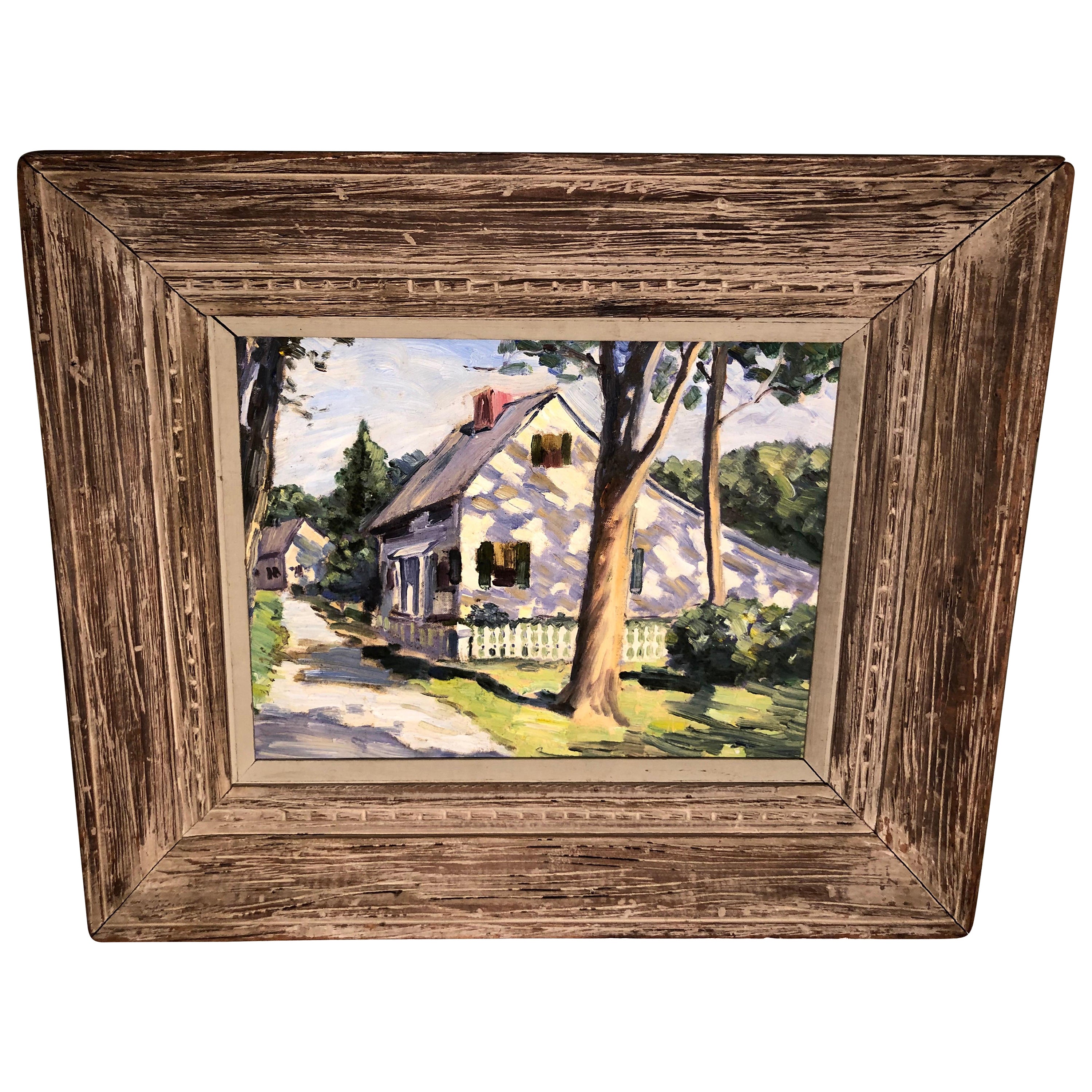 New England Summer Home Painting For Sale