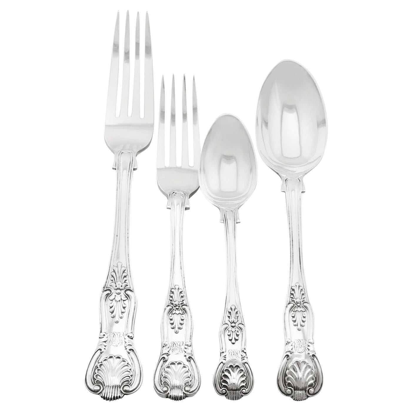 Charles Boyton II Victorian Sterling Silver Canteen of Cutlery for Ten