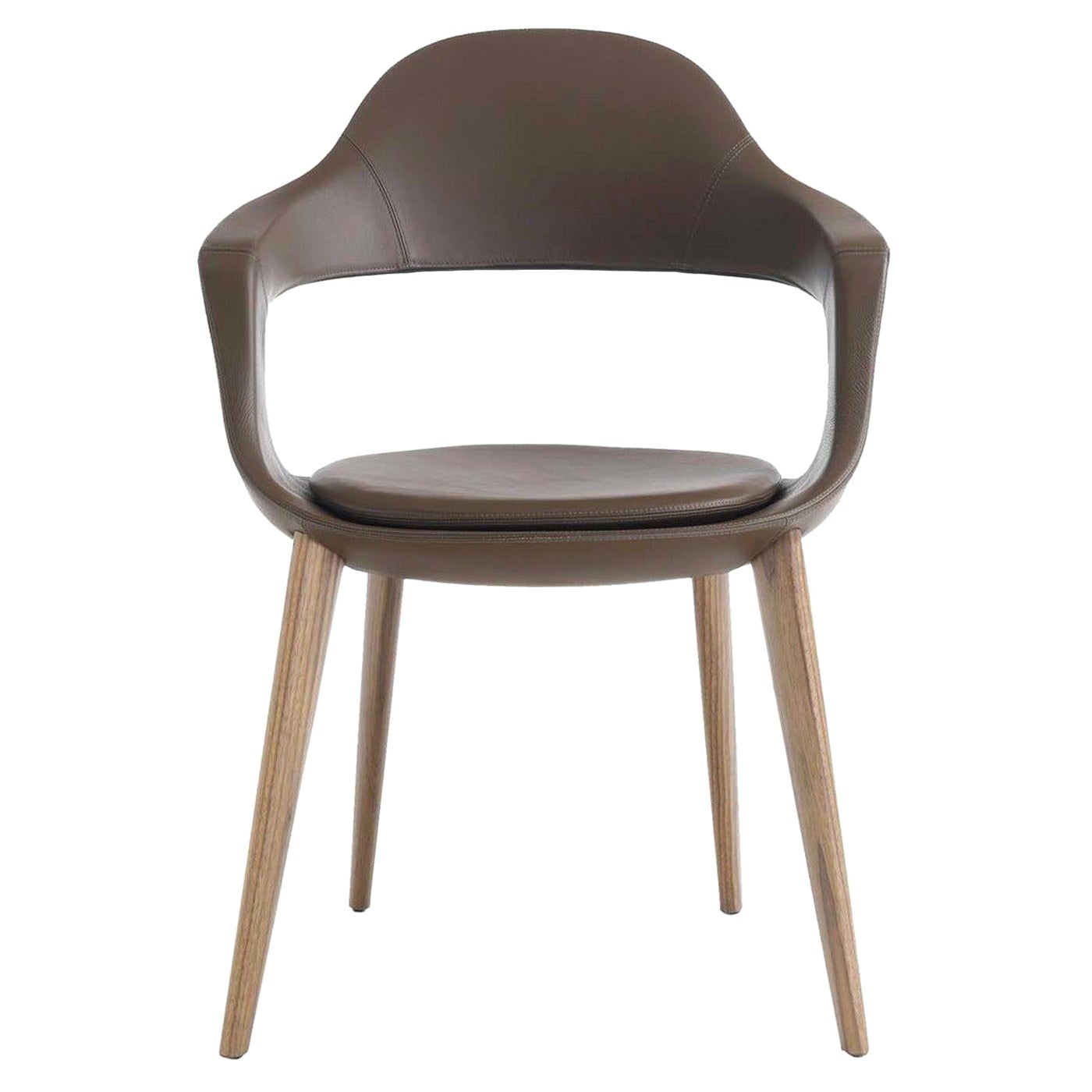 Frenchkiss High-Backed Wooden-Legged Chair by Stefano Bigi For Sale