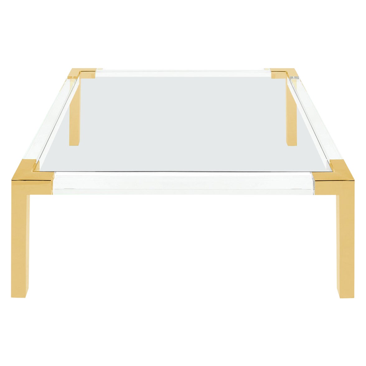 Modern Square Lucite Ghost Coffee Table at 1stDibs