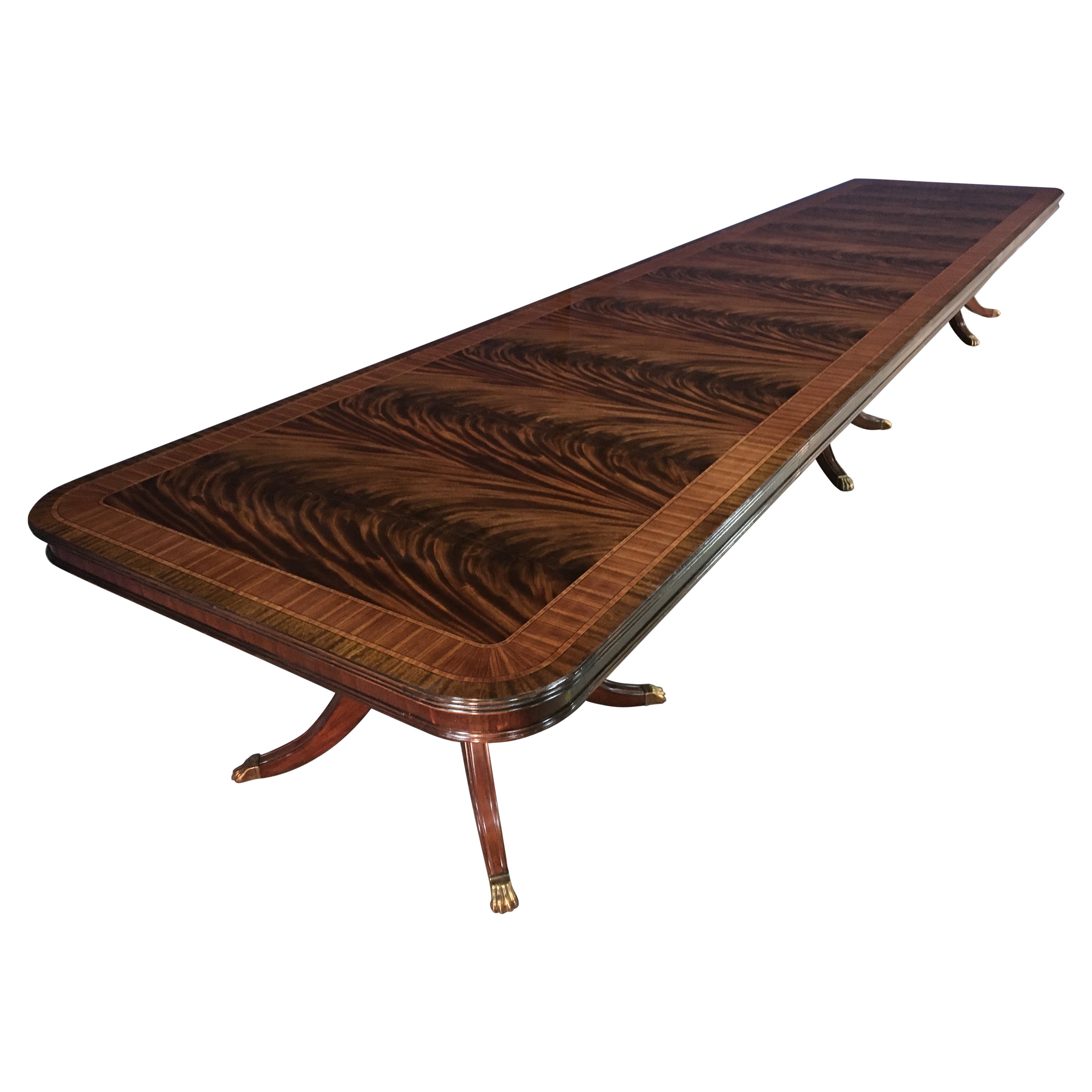 Custom Large 16 ft. Mahogany Banquet Dining Table by Leighton Hall For