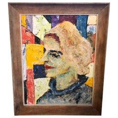 Mid century Impasto Portrait of a Woman