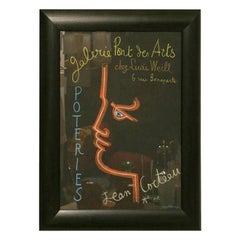 VintageJean Cocteau Original Stone Lithograph Poster Custom Framed