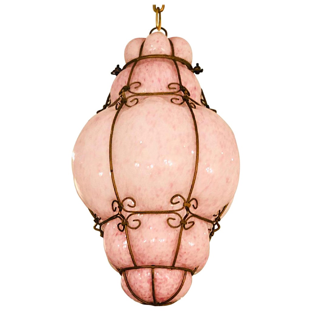 Pink Venetian Glass Lantern