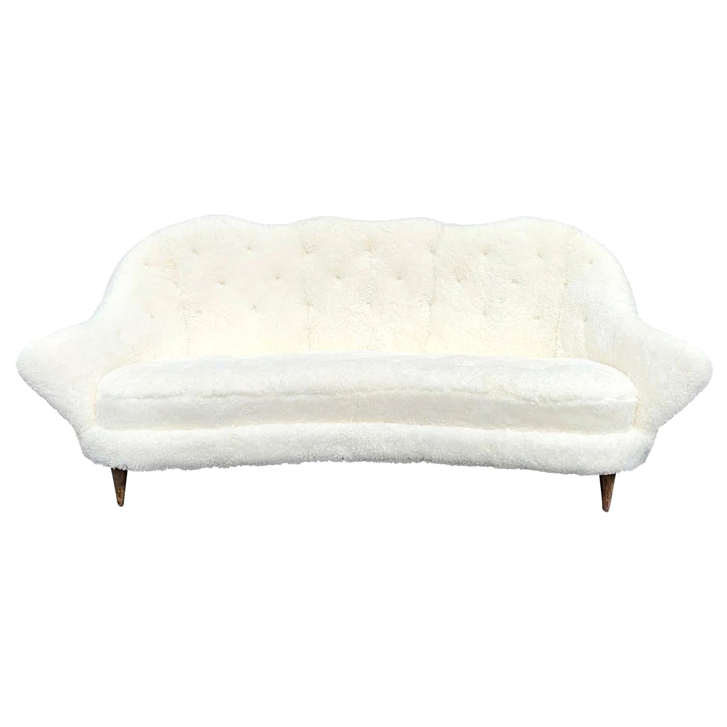 20th Century White Sheepskin Divano, Italian Beechwood Sofa by Paolo Buffa  For Sale at 1stDibs | divano paolo buffa