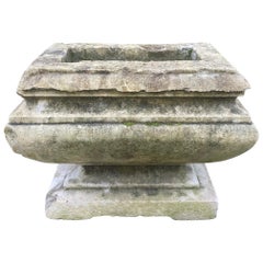 17th C. Hand Carved Stone Planter Jardinière Decorative Antiques Center Piece LA