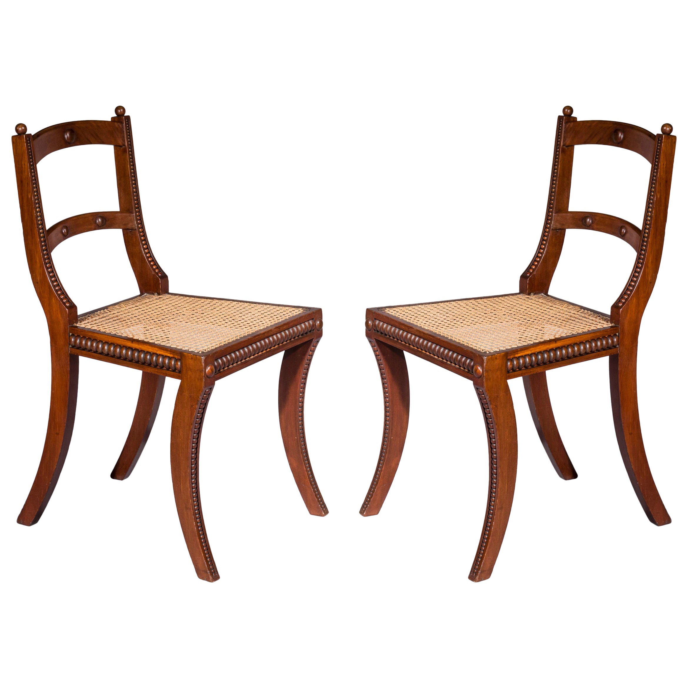 Set of 6 Klismos Chairs With Rope Seats at 1stDibs