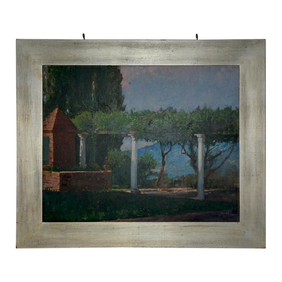 Mark Bullen -- Oil on Canvas -- Pergola For Sale