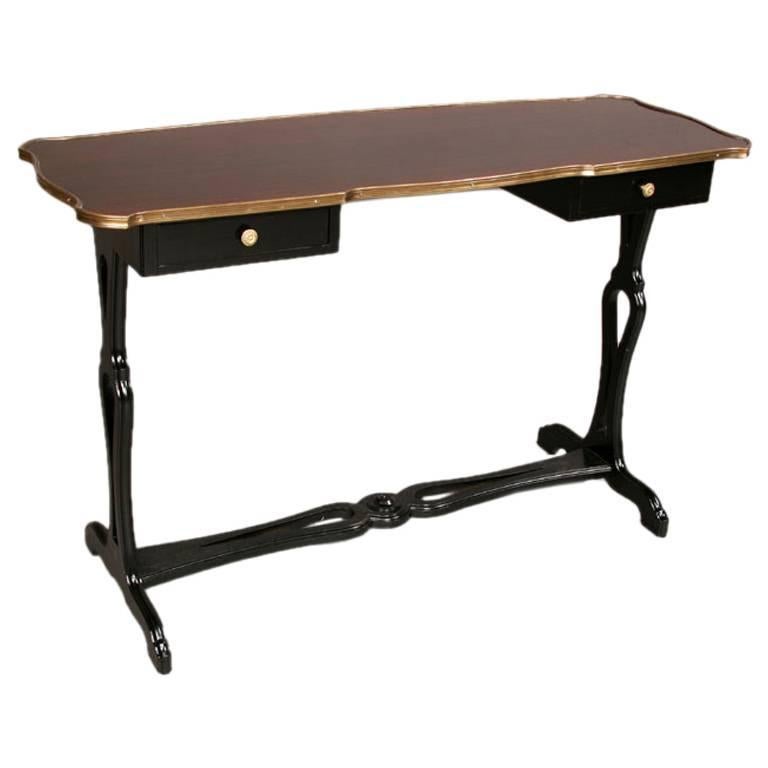 French Modern Neoclassical Ebonized Wood Console or Desk by Maison Jansen