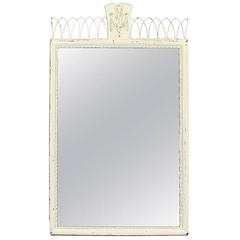 Carved Wood Mirror with Brass Filigree Top 12