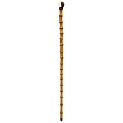 Retro Double Faced Monkey Bamboo Walk Stick or Cane