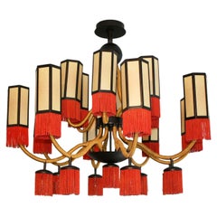 Orientalist Style with Cotton Fringes French Suspension Lamp