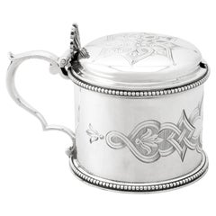 Antique pot à moutarde victorien en argent sterling par Edward & John Barnard