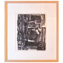 Mid-Century French Artist Maurice Morel Black and White Abstract Painting 7