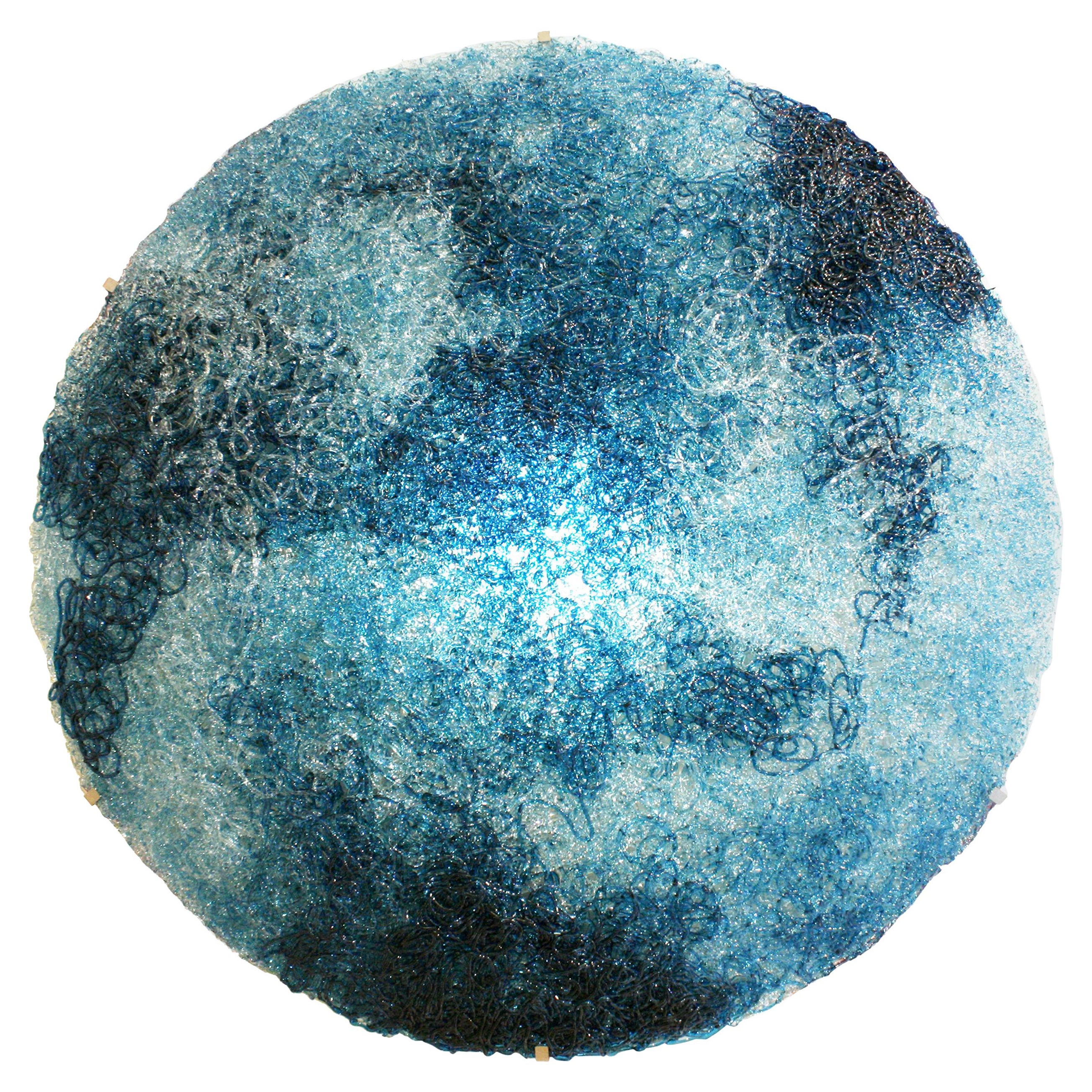 Jacopo Foggini Applique italienne contemporaine moderne circulaire en polycarbonate bleu