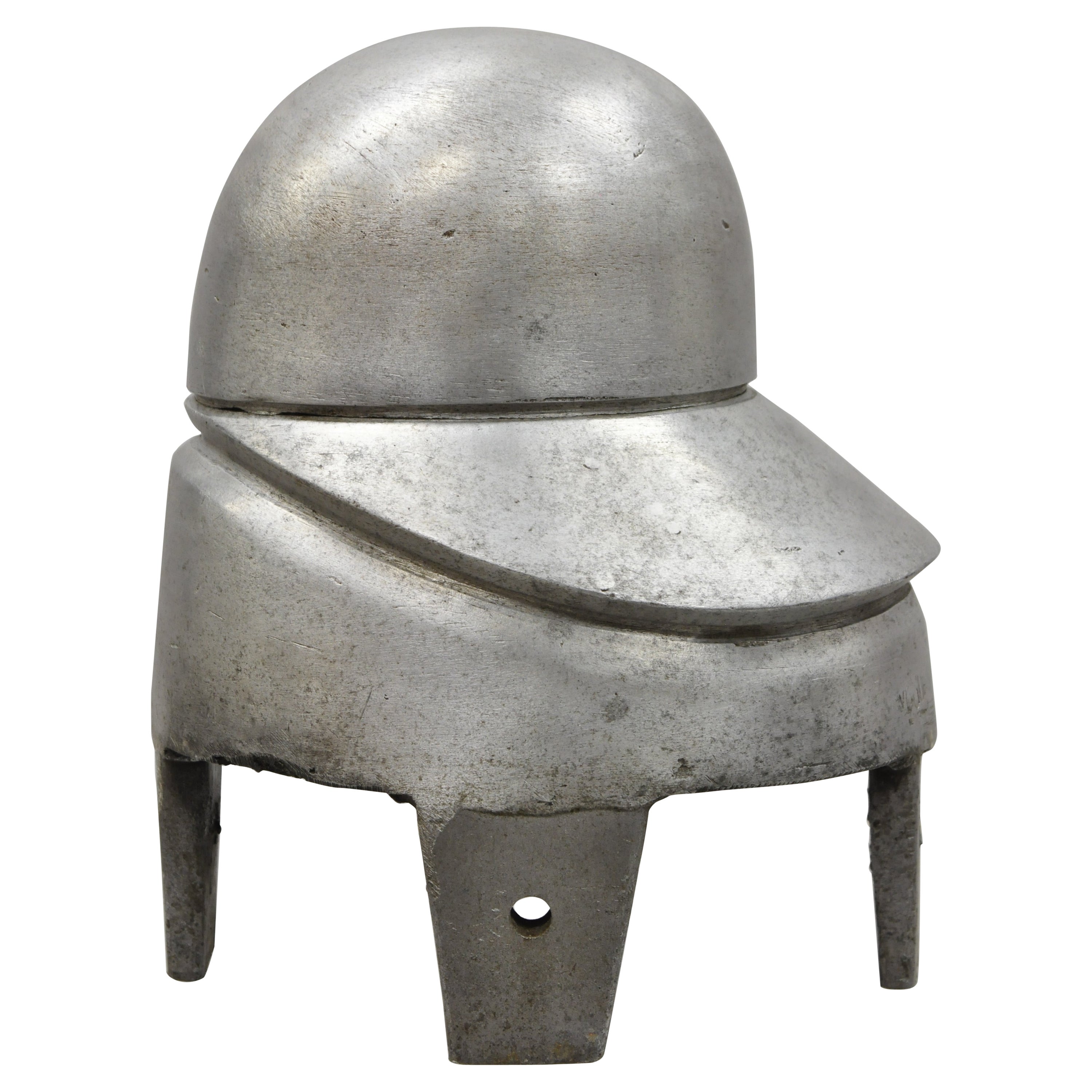 Vintage Industrial Polished Metal Aluminium Hat Block Mold, OB1DC at