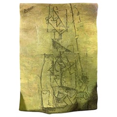 Pablo Picasso Woman with Guitar Limited Edition Vintage EGE Art Line Rug Denmark