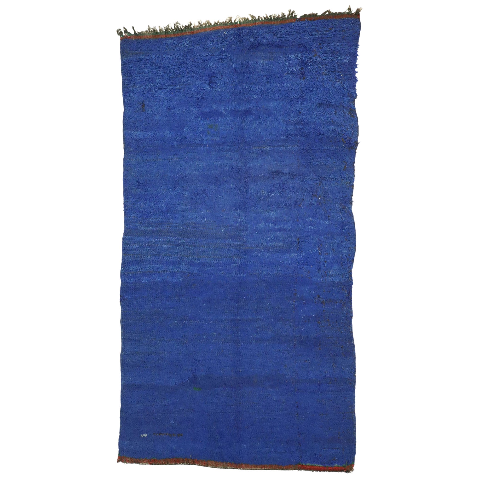 Indigo Blue Color Moroccan Rug For Sale at 1stDibs