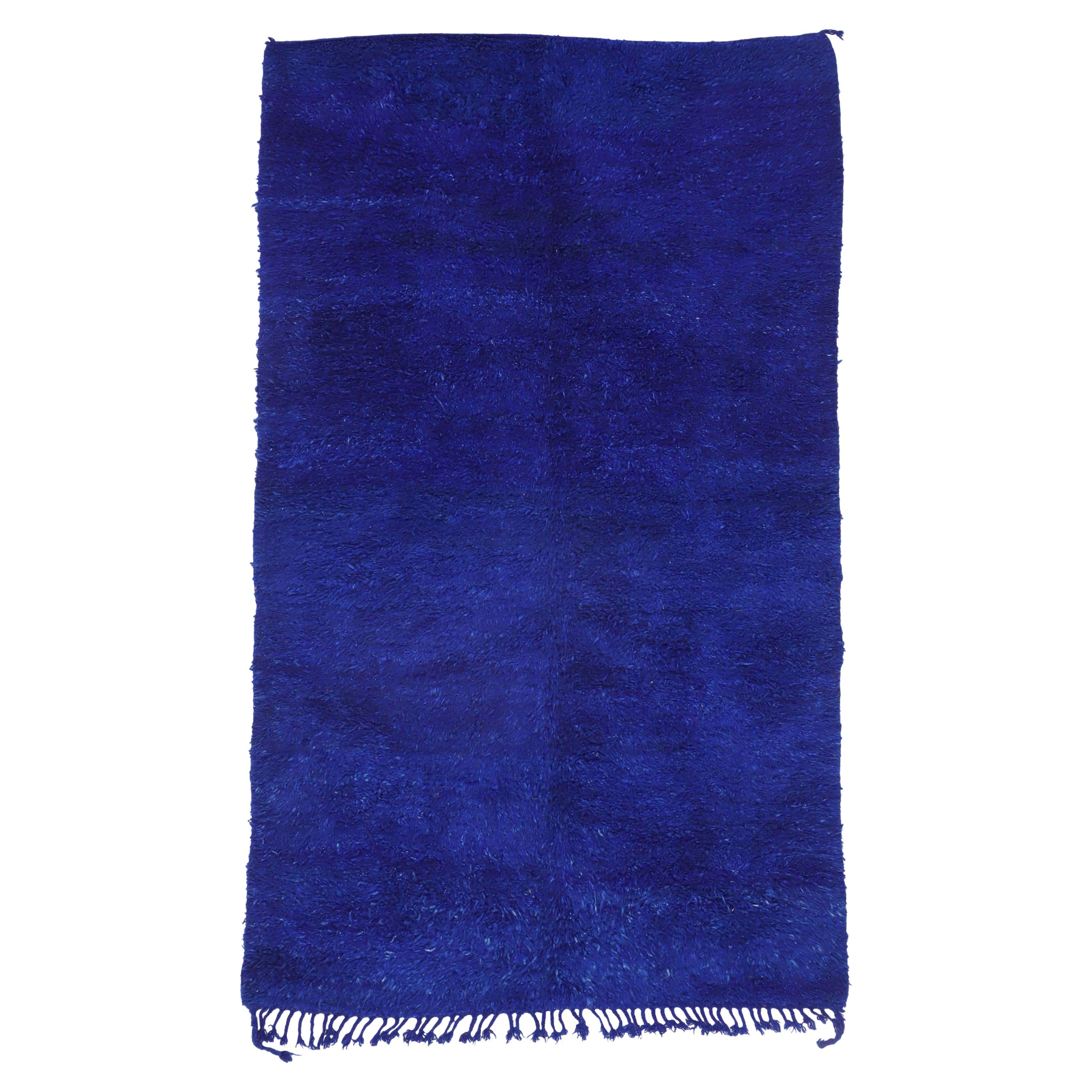 Indigo Blue Color Moroccan Rug For Sale at 1stDibs