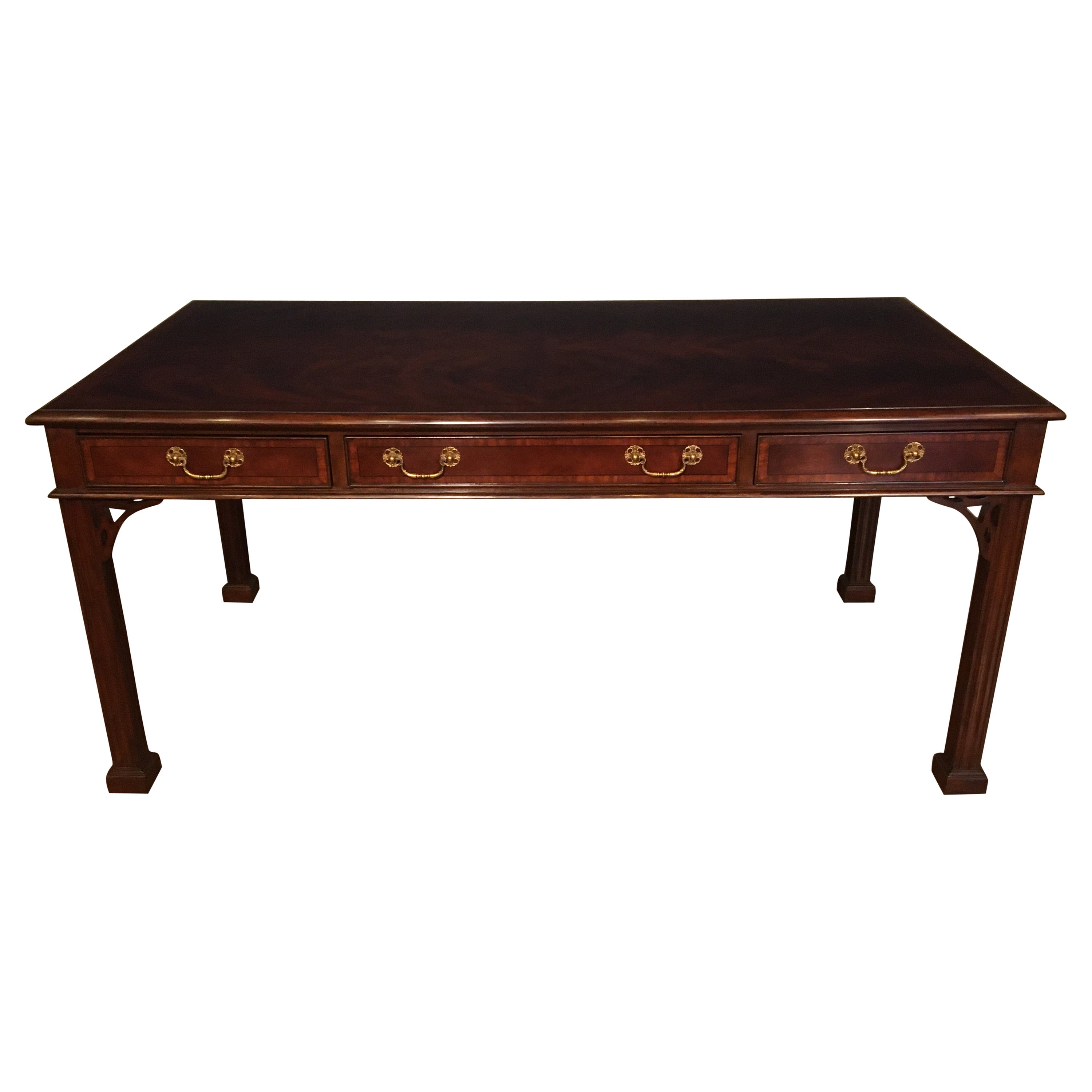 Custom Mahogany Regency Style Writing Desk by Leighton Hall For Sale at
