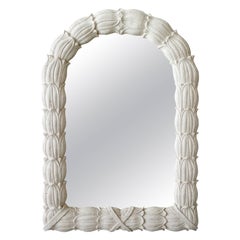 Monumental Carved Relief Stone Wall Mirror