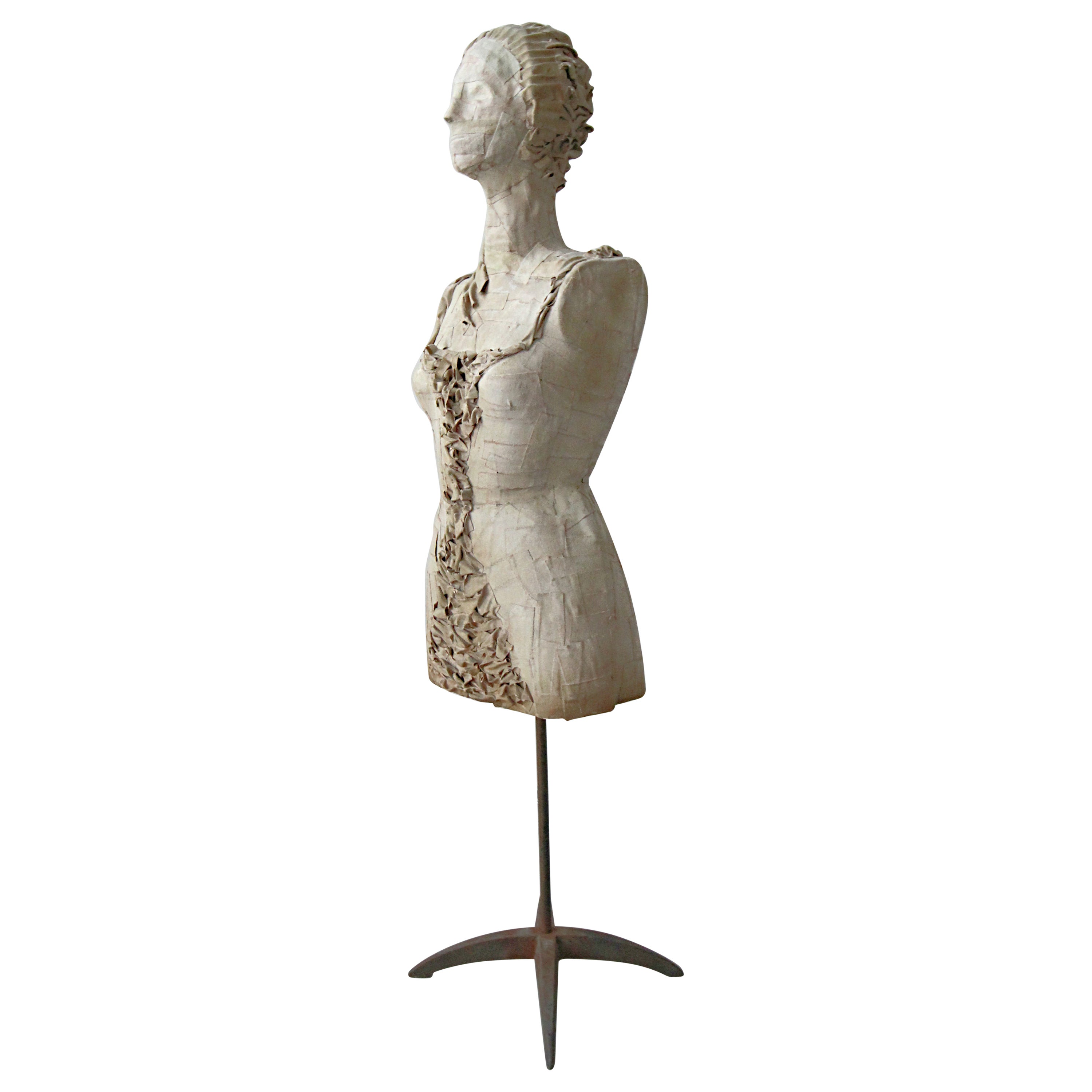 Antique 1920's French Female Art Bust Mannequin For Sale