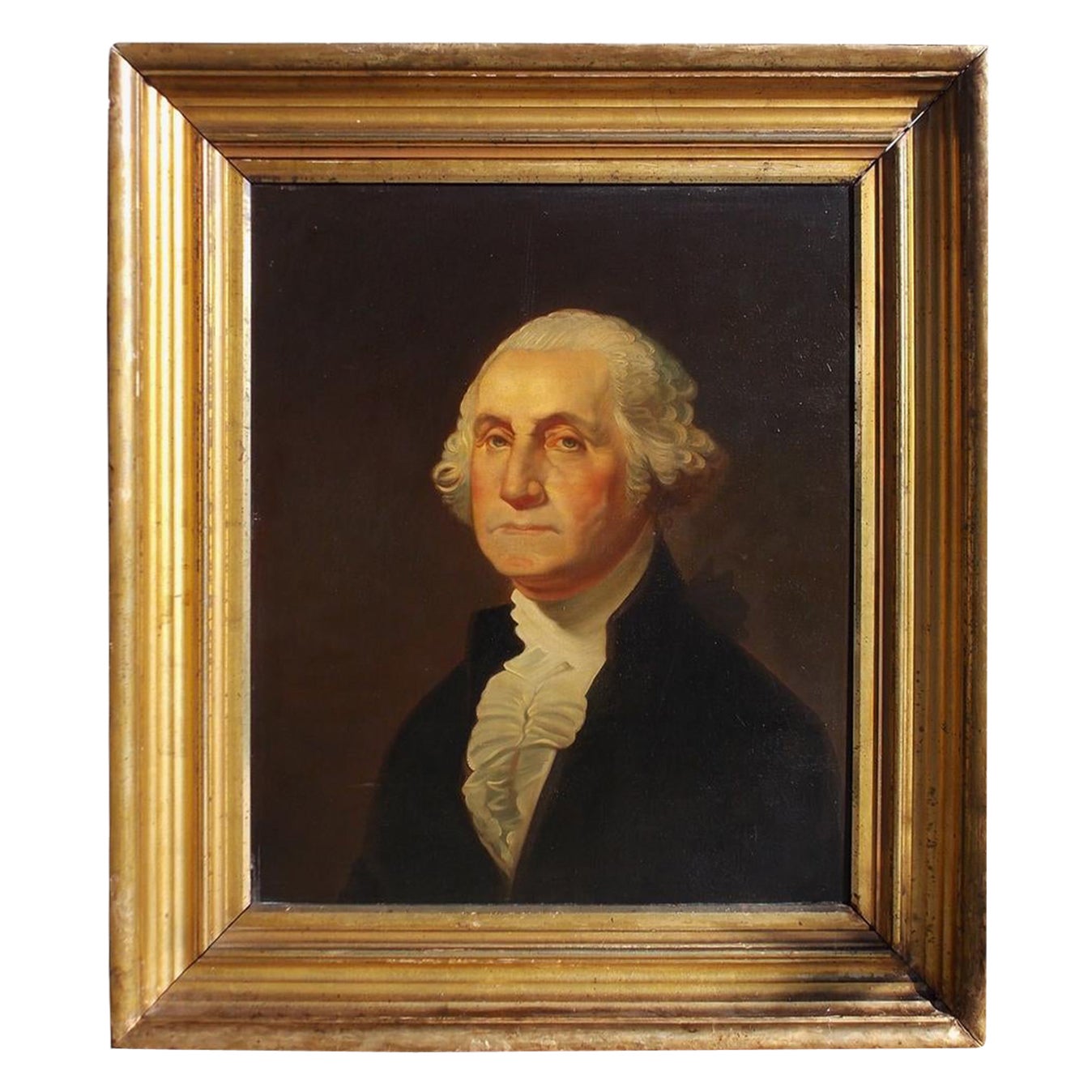 Antique American Victorian Painted Portrait in Original Frame For Sale
