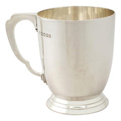 Edward Barnard & Sons Ltd Antique Art Deco Sterling Silver Pint Mug
