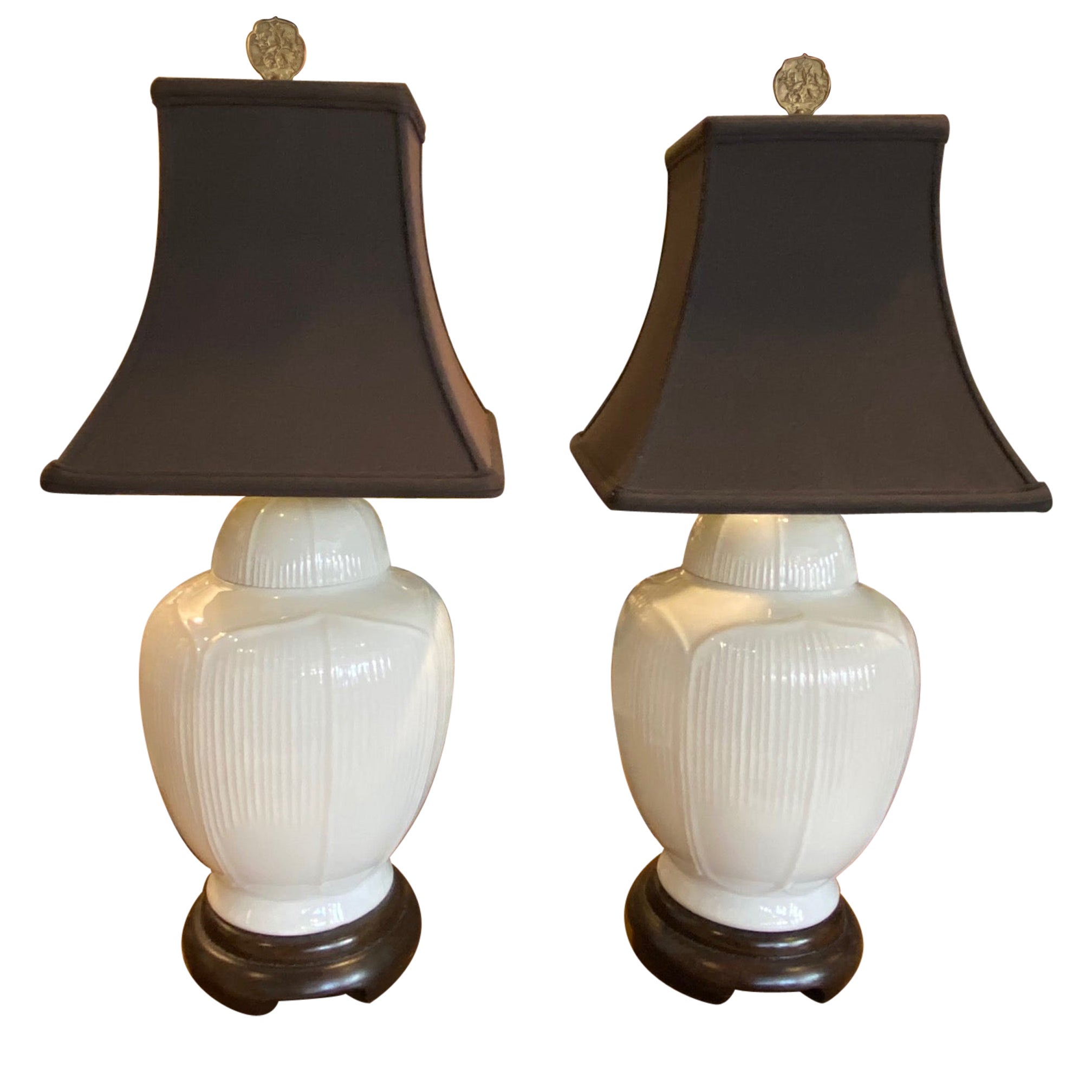 Pair Of Large Jade Ginger Jar Lamps at 1stDibs