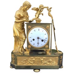 19th Century French Fire Gilded Clock