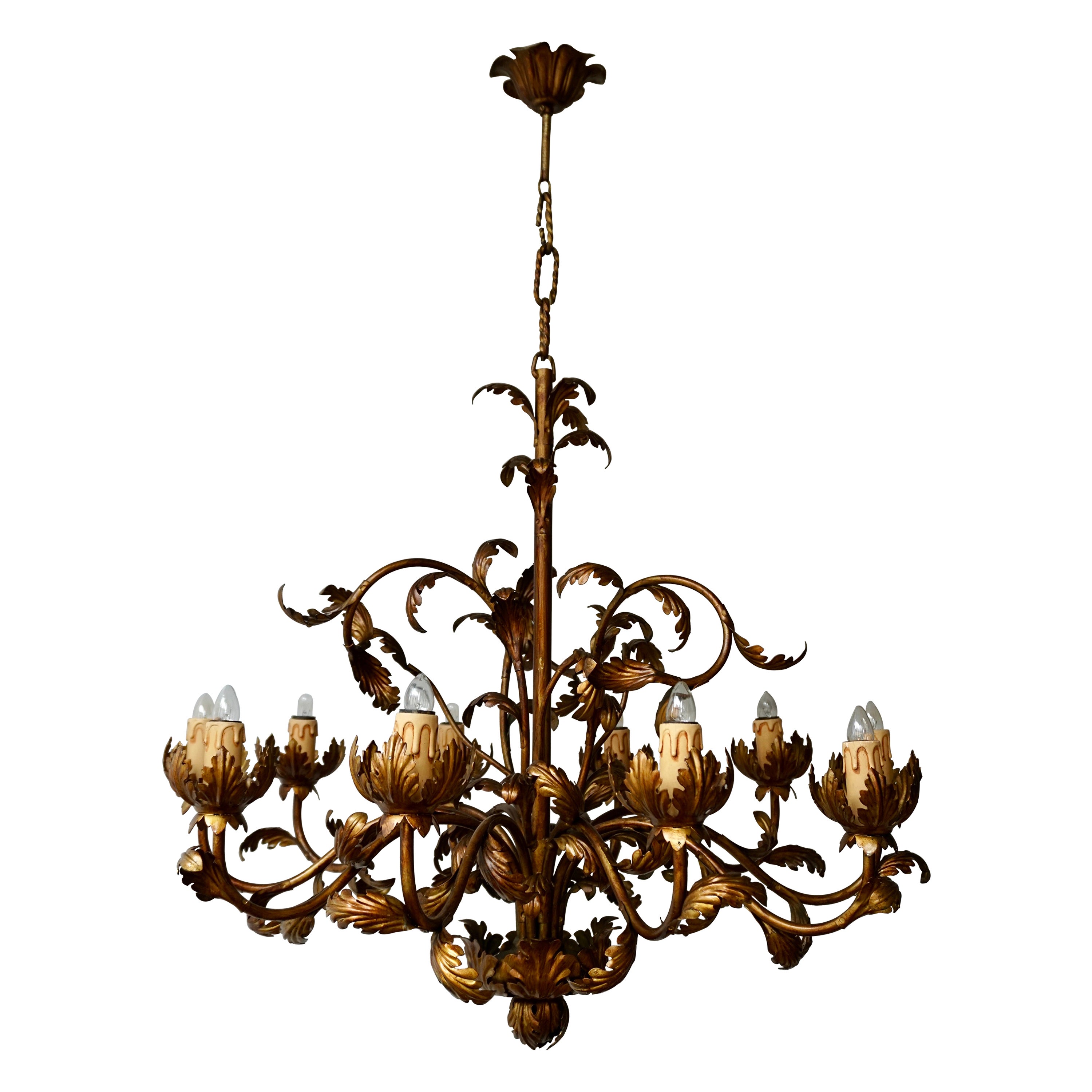 Brass Lotus Chandelier at 1stDibs
