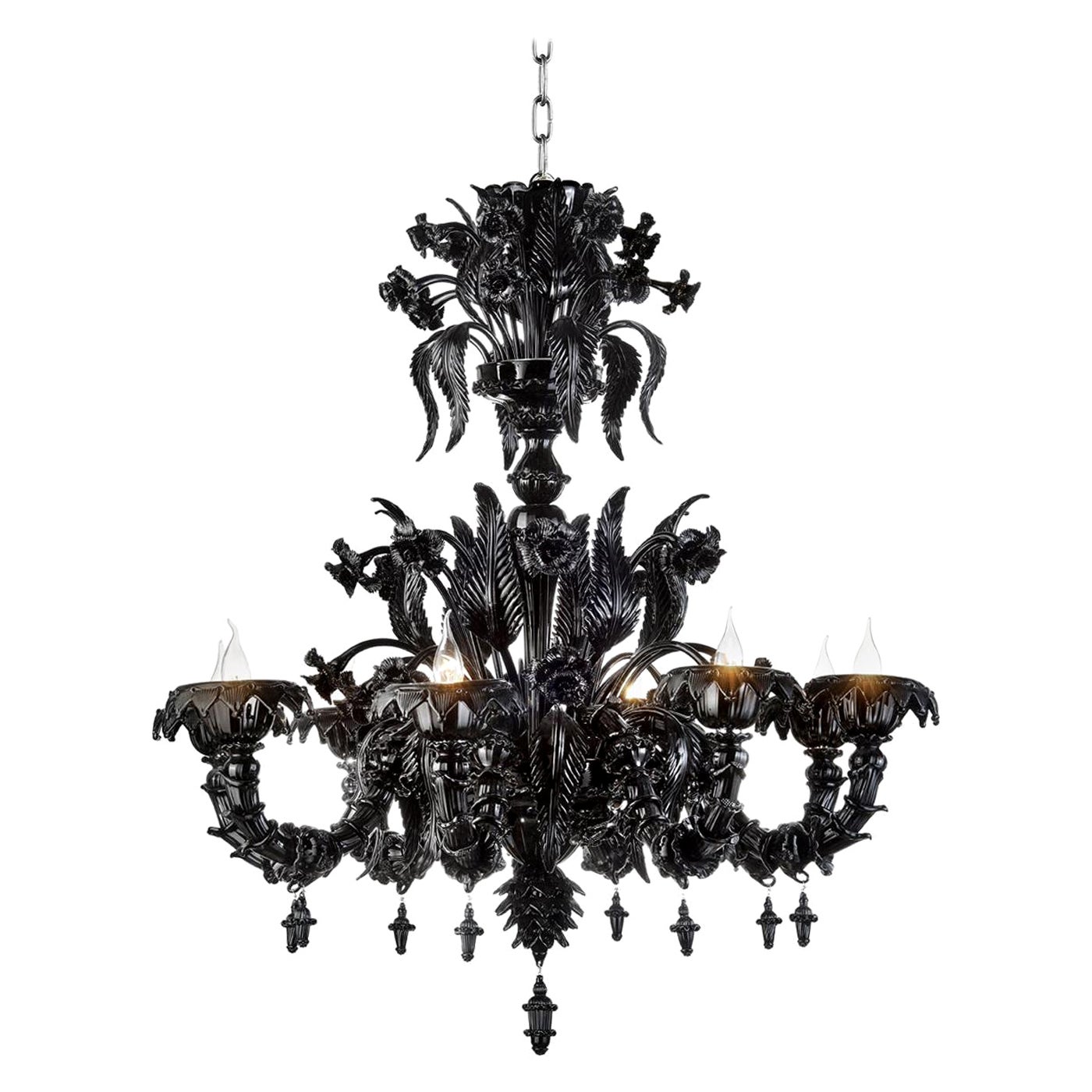 Black Venetian Glass Chandelier Venetian Style