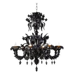 Black Venetian Glass Chandelier Venetian Style