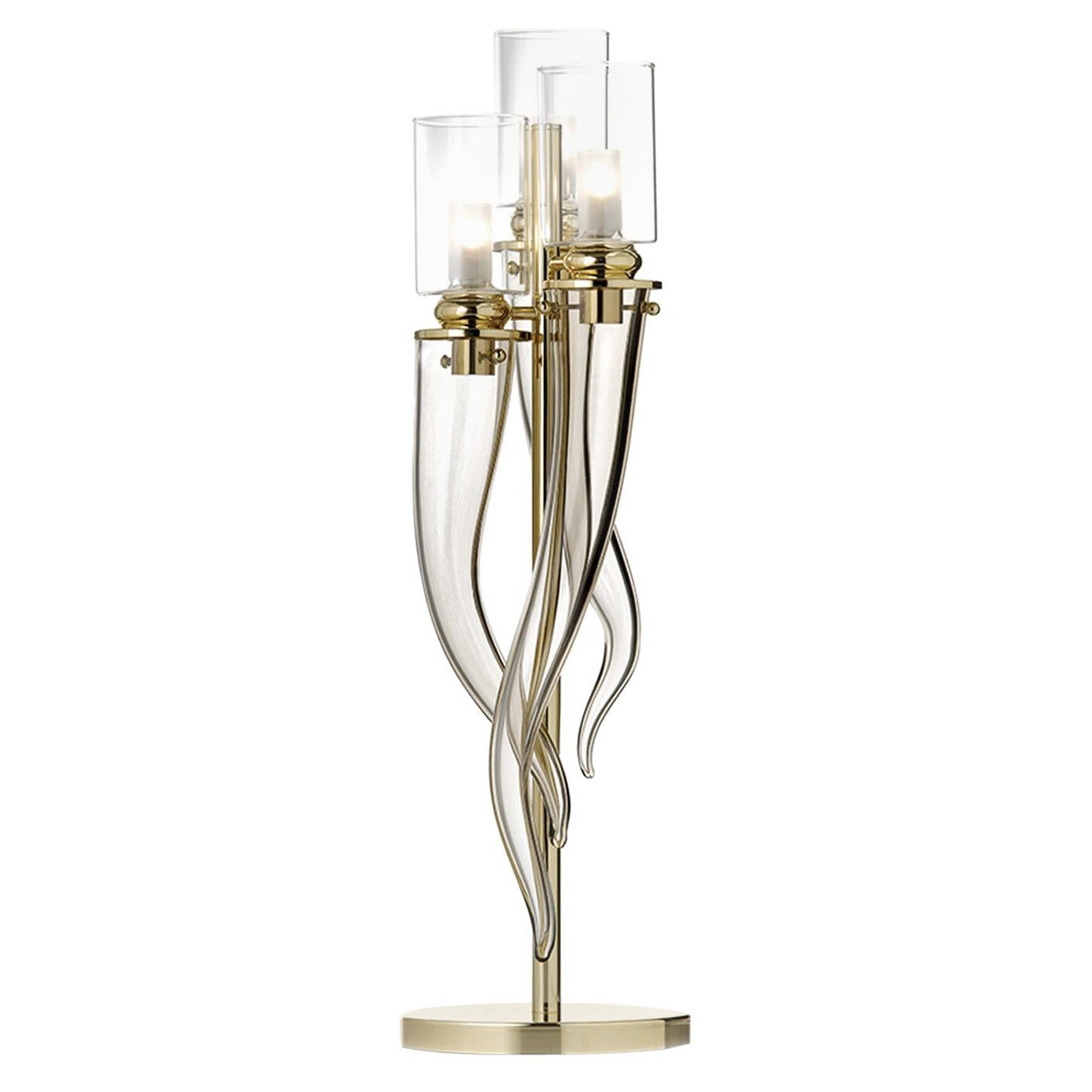 Honey Venetian Glass Table Lamp For Sale