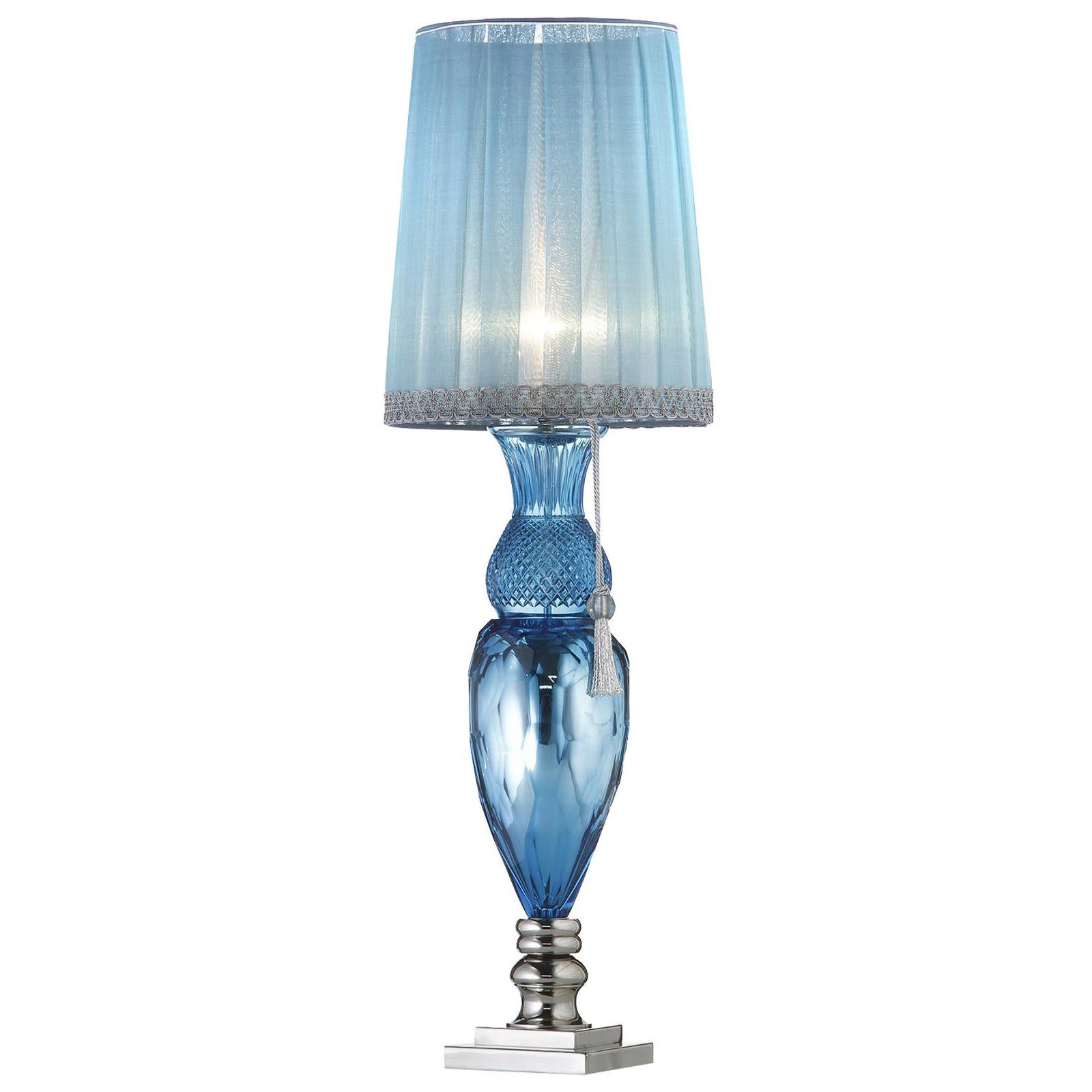 Sky Blue Mirror Table Lamp For Sale
