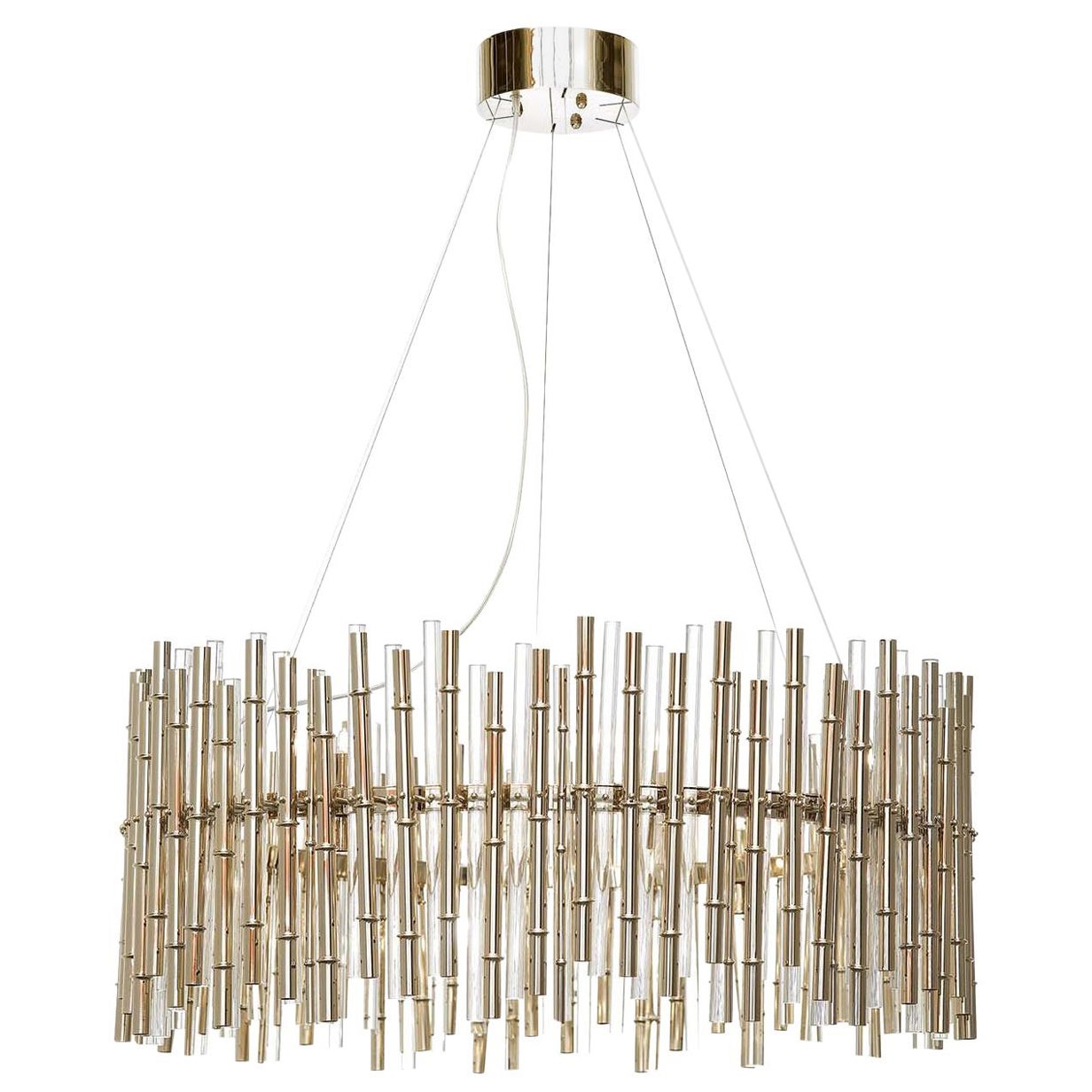 Bamboo 16-Light Chandelier For Sale