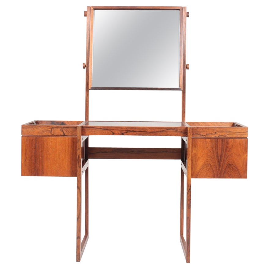 Vintage Midcentury Danish Modern Teak Vanity Dresser at 1stDibs