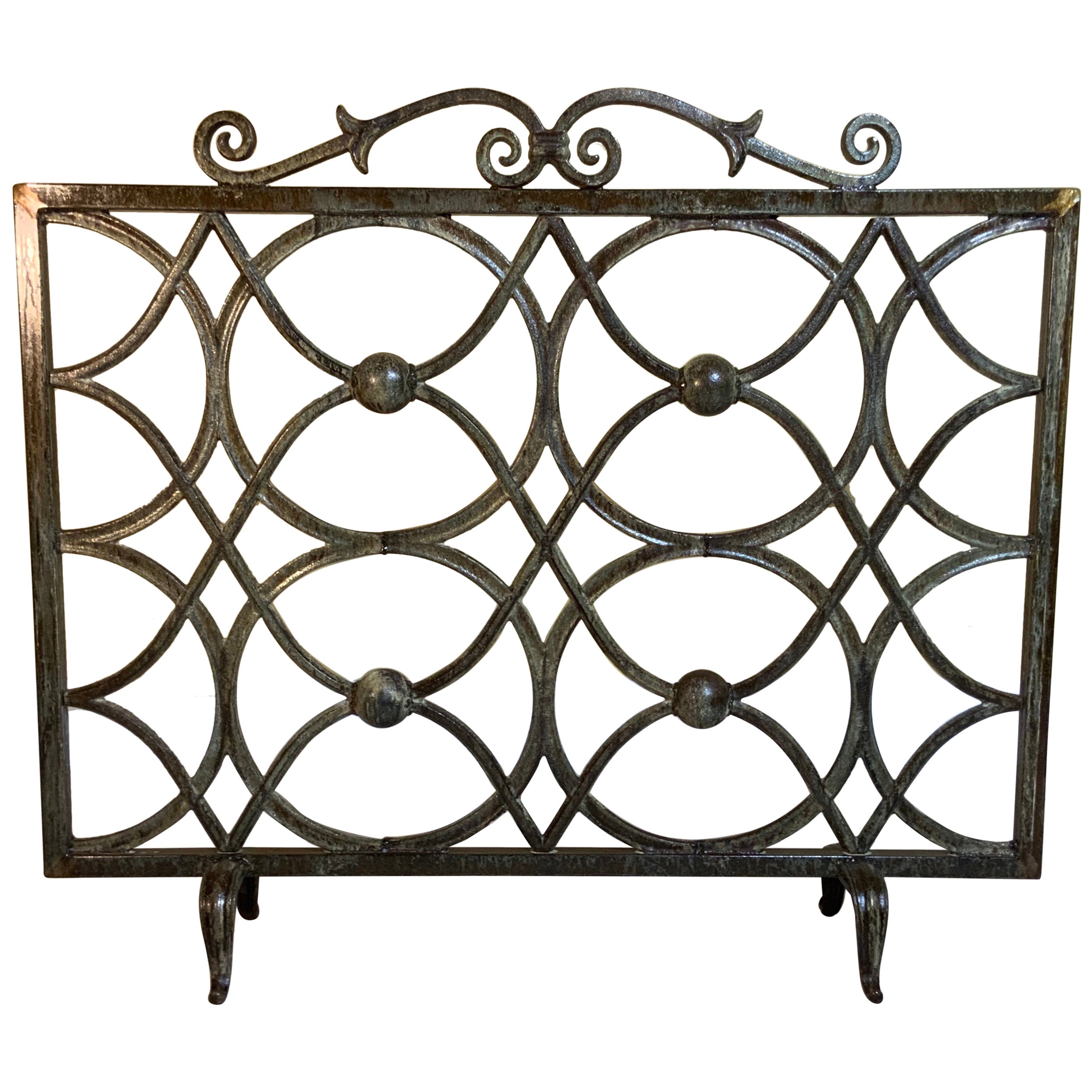Modern Style Cast Iron Fire Screen at 1stDibs