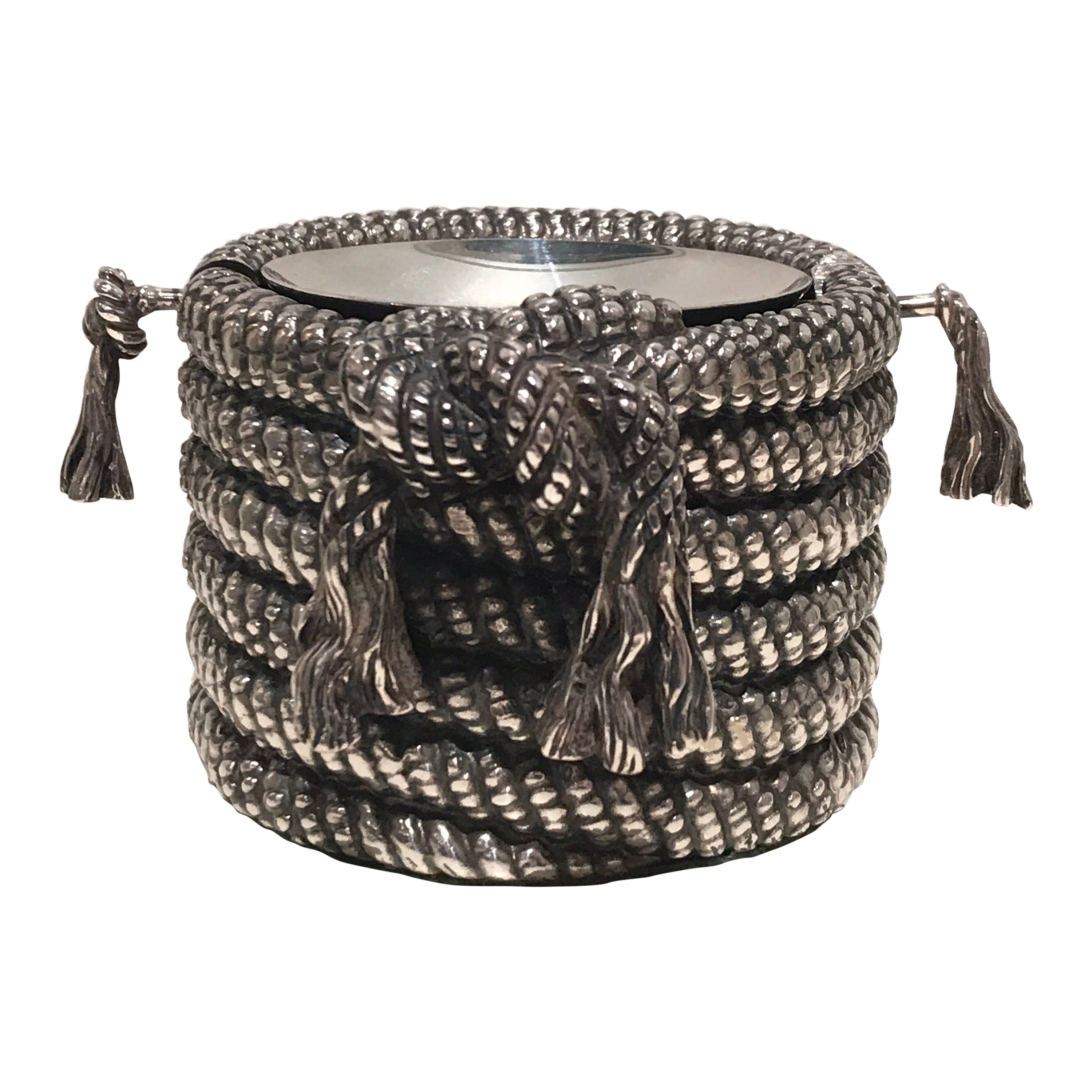 Diego Matthai Leather Wrapped Cigar Ashtray, 1970s, Mexico For Sale at