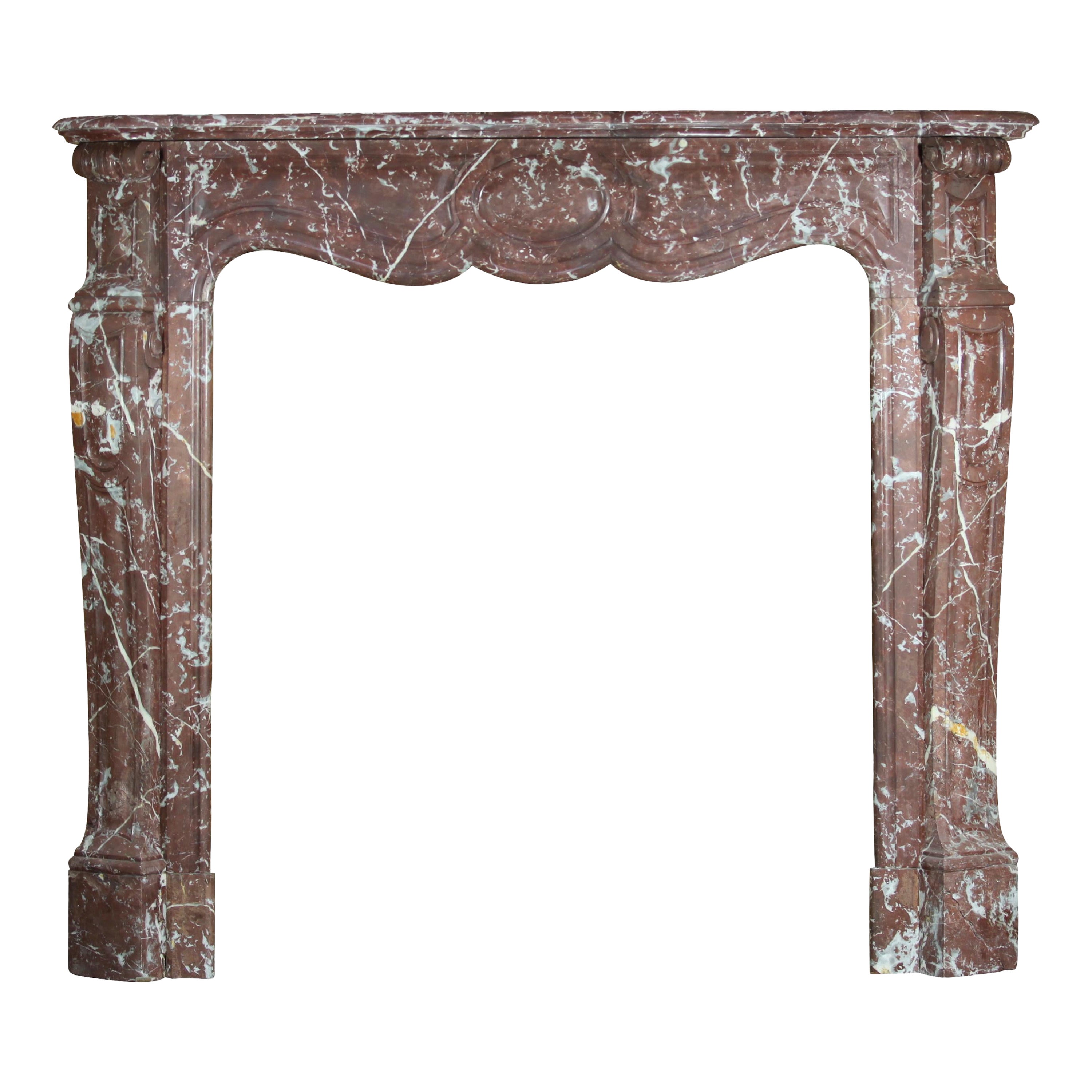 Pompadour Style Classic Belgian Fireplace Surround For Sale