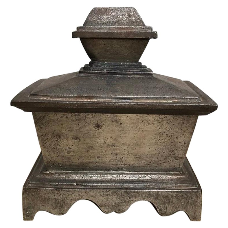 19th Century Italian Grand Tour Steel Lidded Sarcophagus Box For Sale