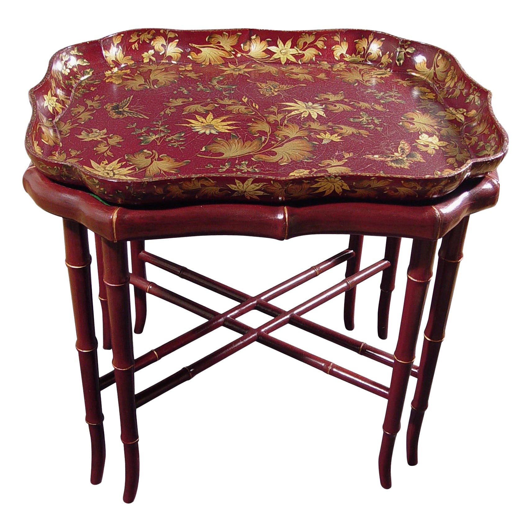 Henry Clay Papier Mâché Lacquered Tray and Base For Sale