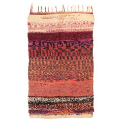 The Collective Antique Multicolor Checkerboard Midcentury Moroccan Wool Area Rug (tapis de laine marocain de collection)