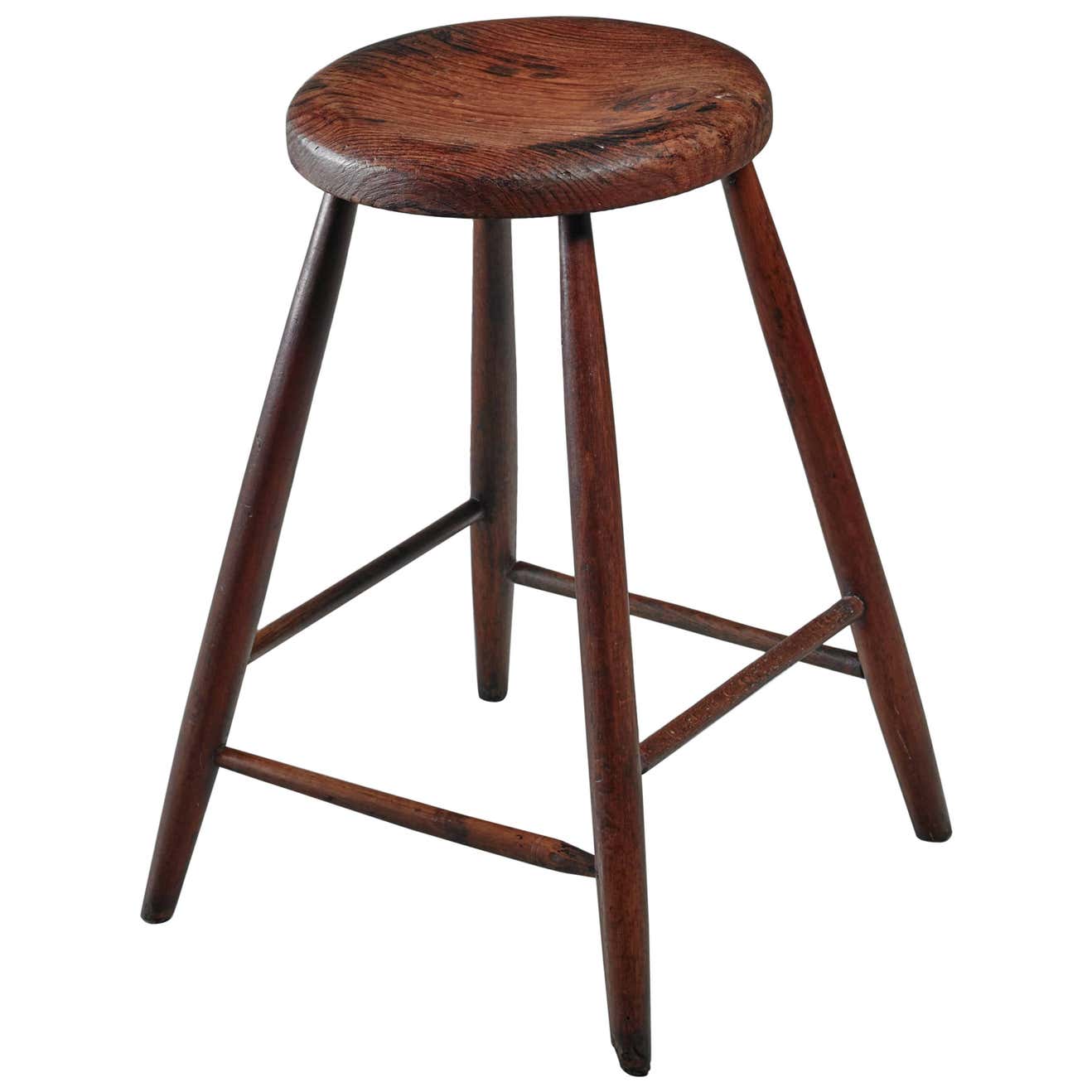 Unique Studio Crafted Bar Stool, American, Turn of the Century For Sale ...