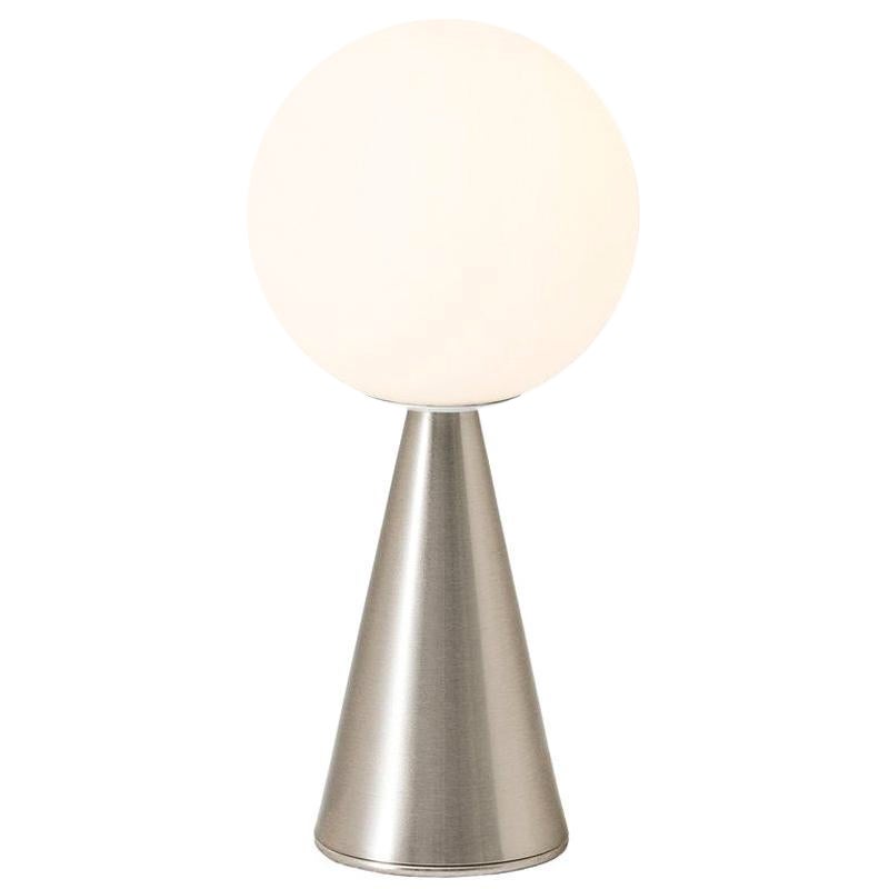 Lampe de bureau Bilia Mini de Gio Ponti en nickel et verre opalin pour Fontana Arte