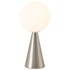 Lampe de bureau Bilia Mini de Gio Ponti en nickel et verre opalin pour Fontana Arte