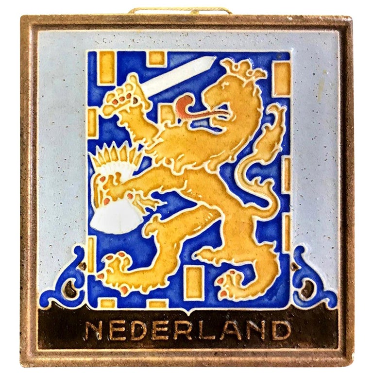 Delft Westraven "Nederland" Holland Ceramic Pottery Tile For Sale