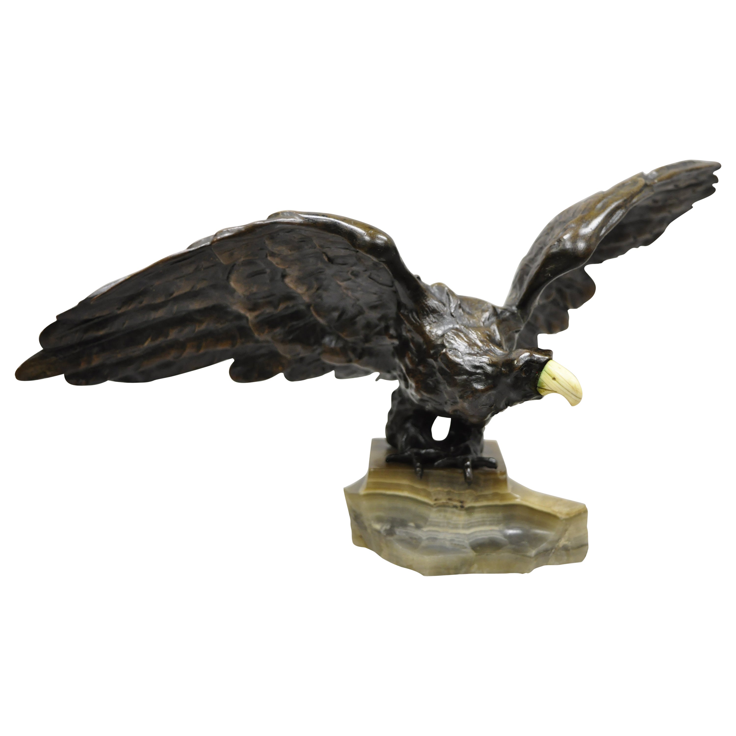 Brass American Bald Eagle Sculpture For Sale at 1stDibs