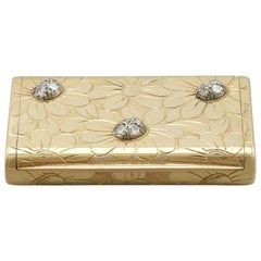 1950s French Yellow Gold and Diamond Box by Van Cleefe & Arpels